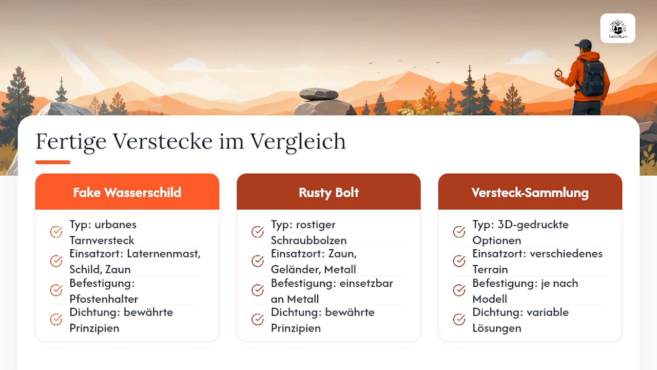 Fertige Astverstecke von Cachewerk für den sofortigen Einsatz — overview diagram
