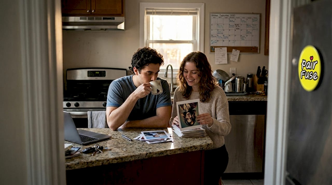 Couple checks authenticity of AI portraits