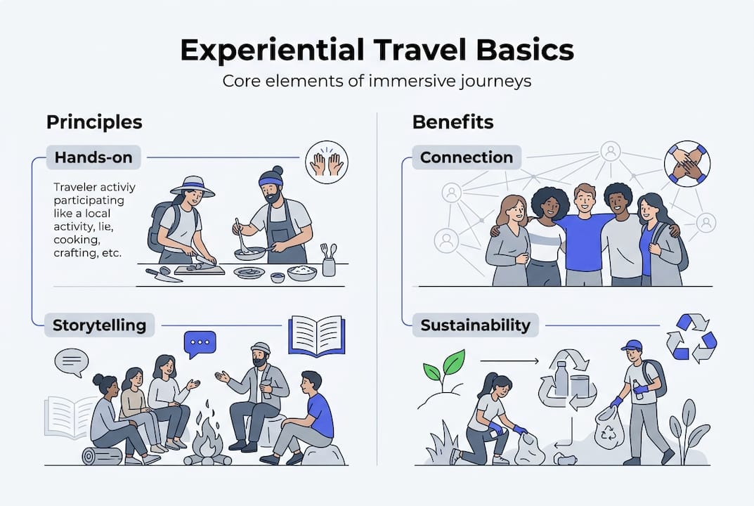 Infographic of experiential travel key elements