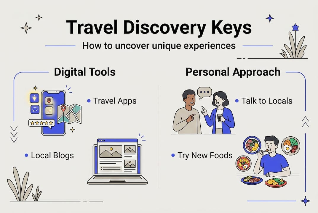 Infographic on travel discovery essentials