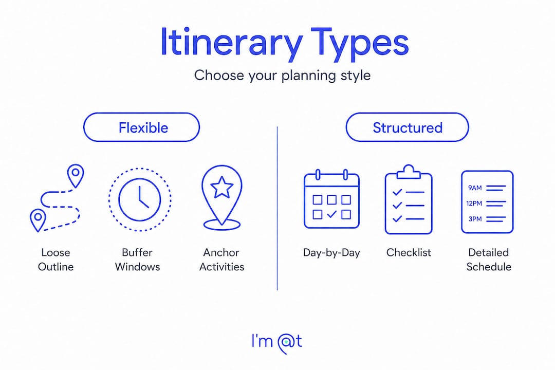 Infographic comparing itinerary types and styles