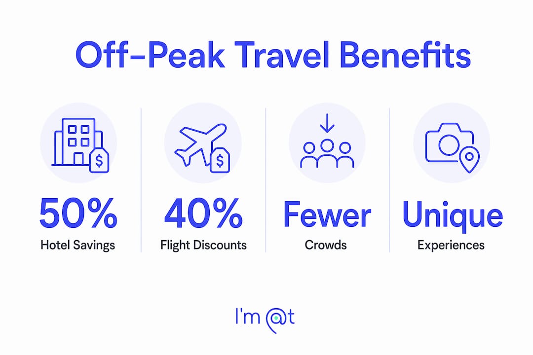 Infographic showing off-peak travel advantages