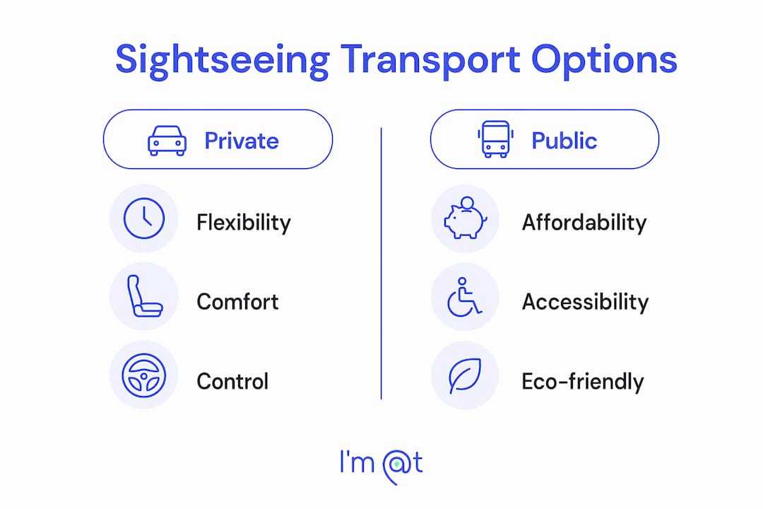 Infographic comparing private and public sightseeing transport