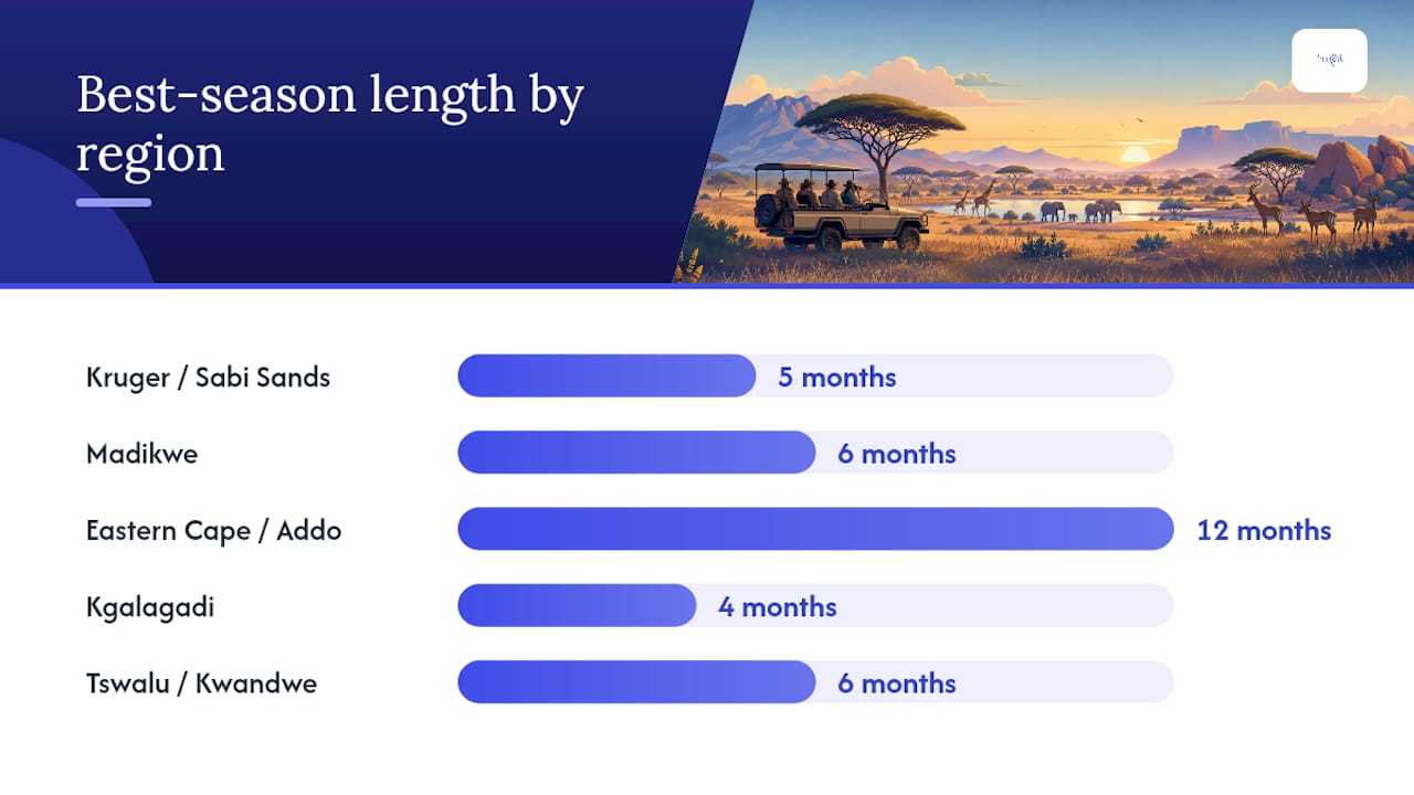 Comparison chart of South African safari regions by key attributes