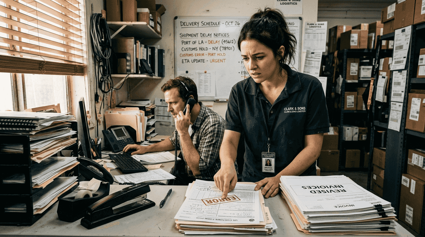 Agent points to delayed shipment customs error