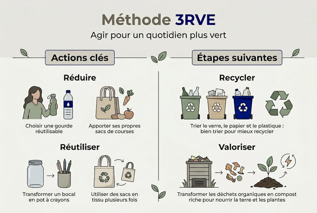 Schéma des différentes catégories et étapes de la méthode 3RVE