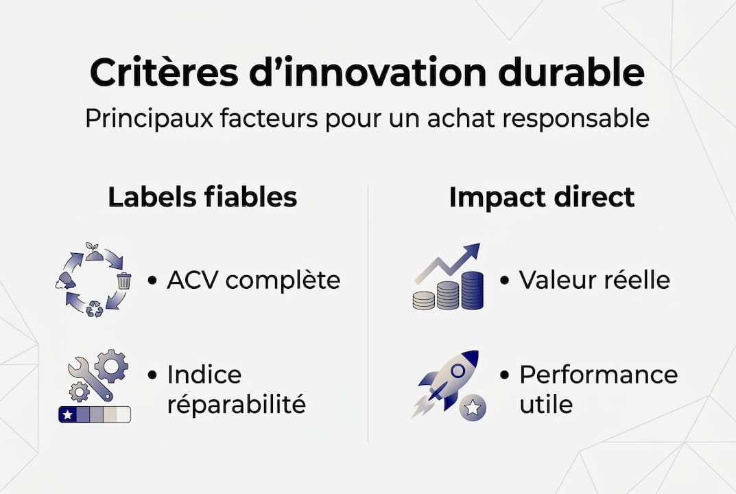 Les principaux critères à prendre en compte pour une innovation vraiment durable, présentés en infographie