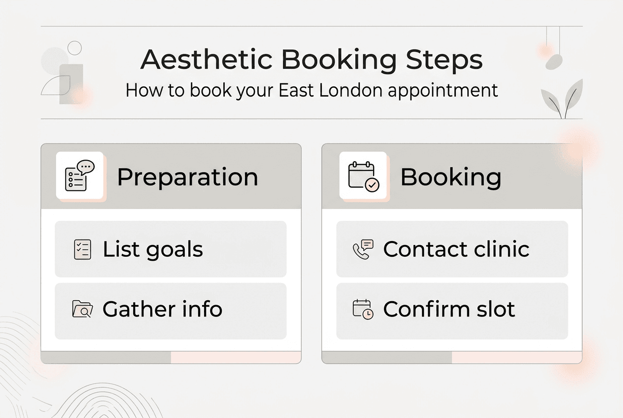 Infographic with steps for booking appointments