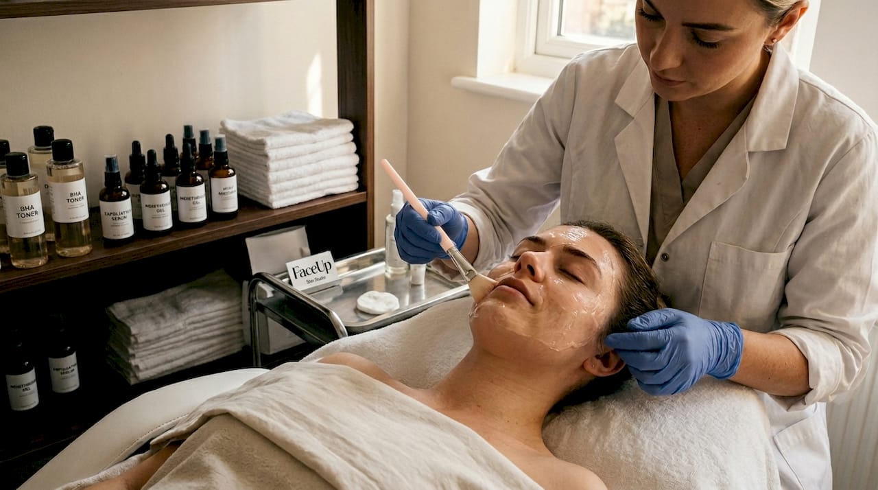 Beta hydroxy acid peel being applied