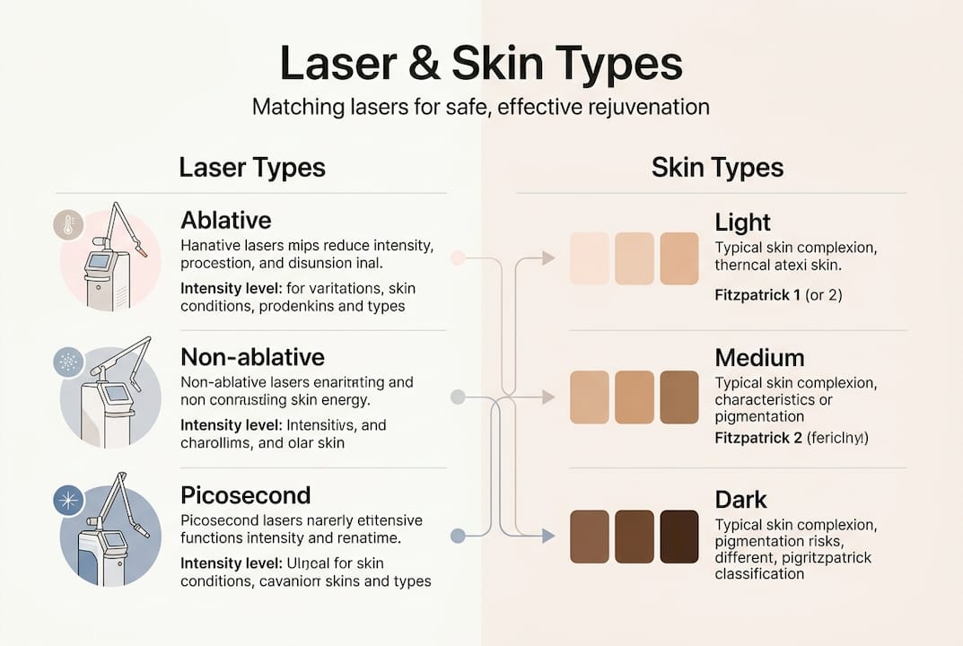 Infographic laser types and skin categories