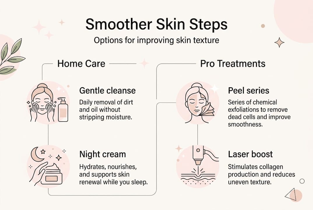 Infographic showing options for smoother skin