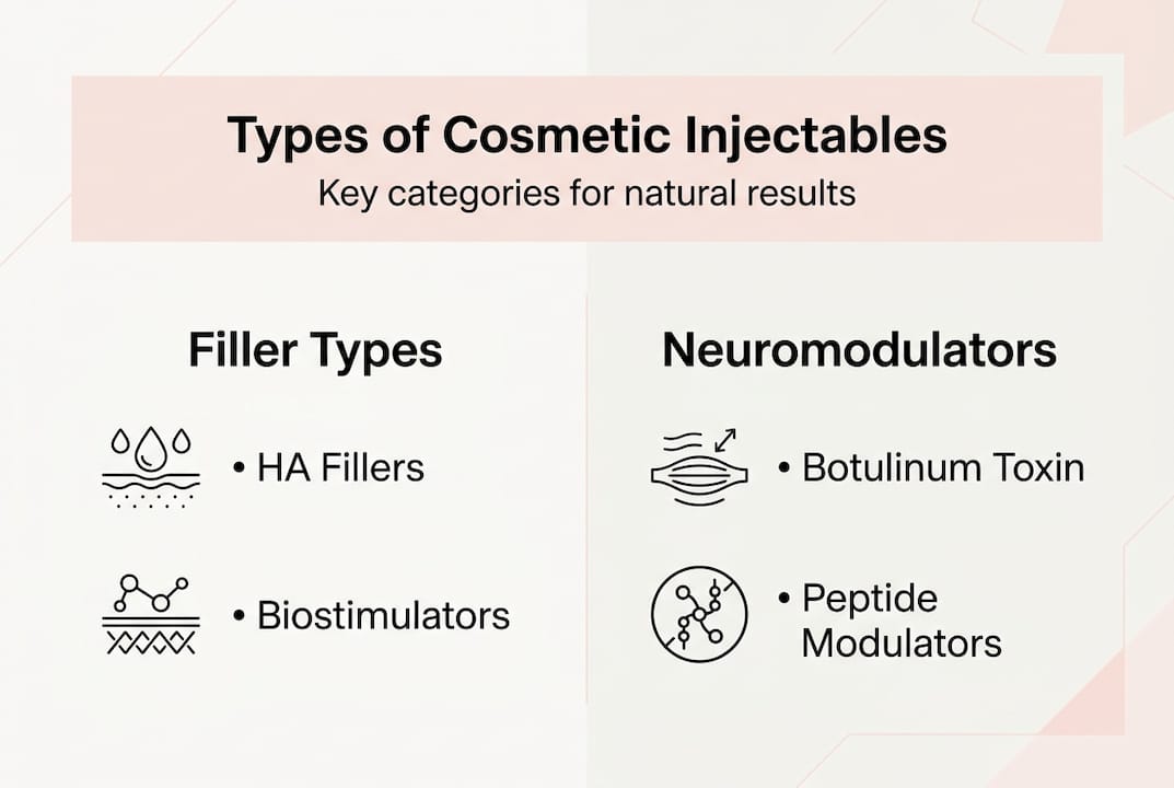 Infographic of cosmetic injectables categories