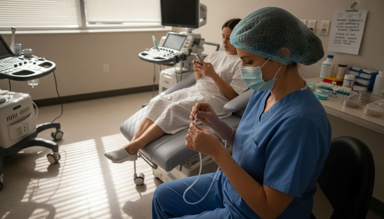 Doctor prepares IVF procedure for surrogate