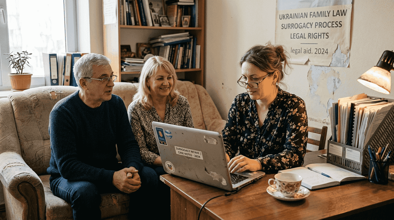 Couple receiving personalized surrogacy support