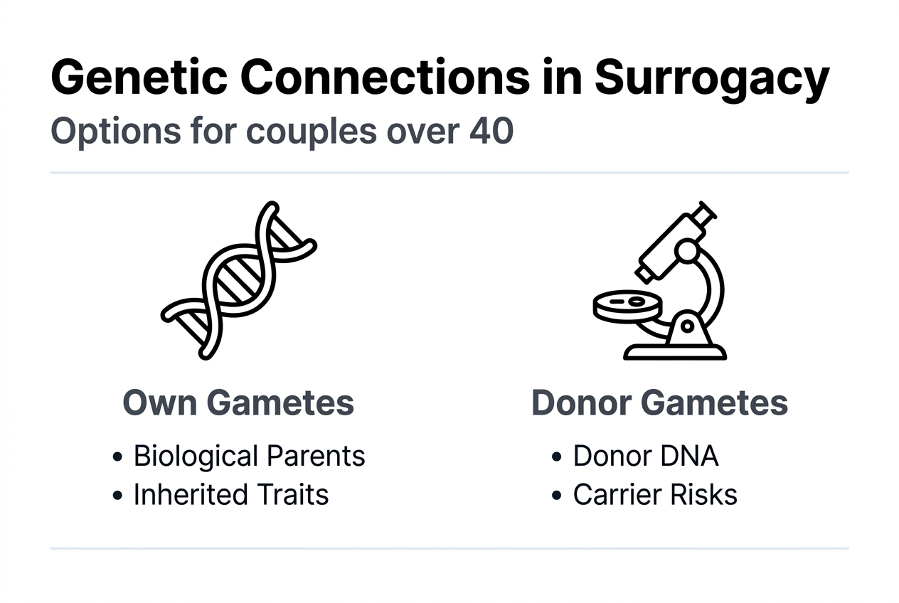 Infographic showing surrogacy genetic relationships