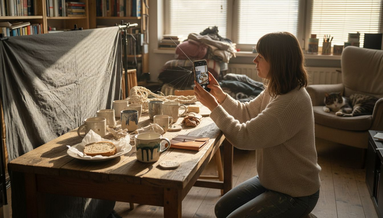 Unternehmerin macht Produktfotos für ihren Onlineshop