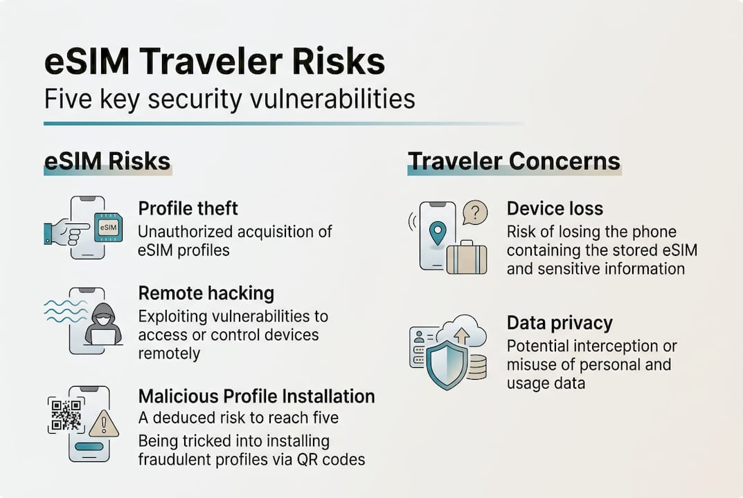 Infographic highlighting eSIM risks and concerns