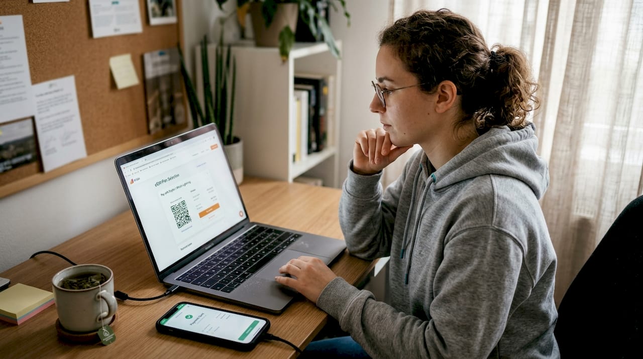 Woman uses Bitcoin Lightning for private eSIM