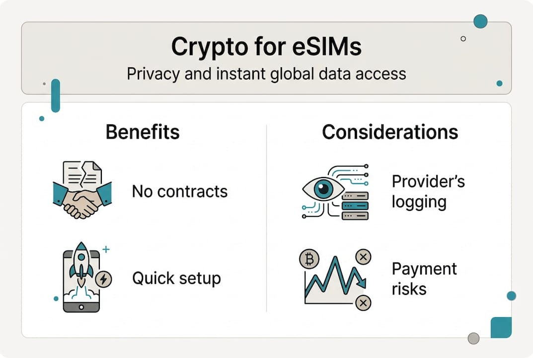 Infographic on crypto eSIM privacy and risks