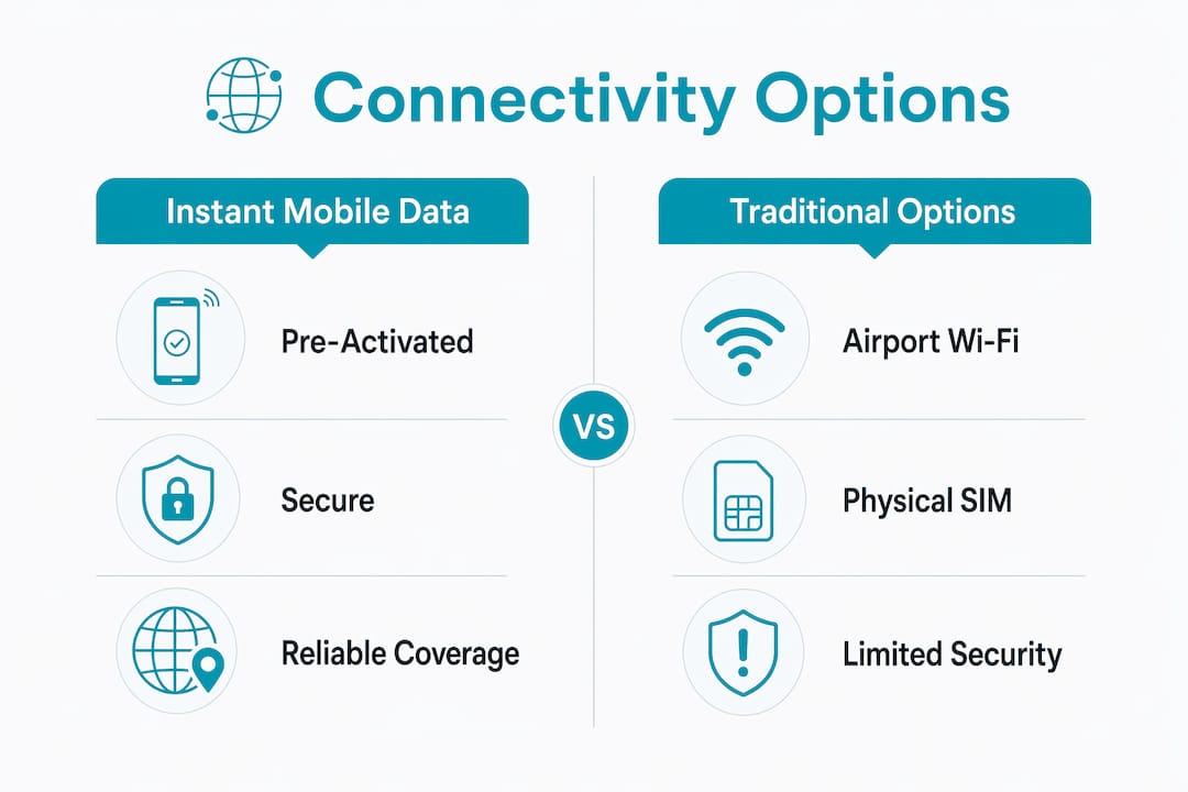 Infographic comparing instant mobile data with traditional options