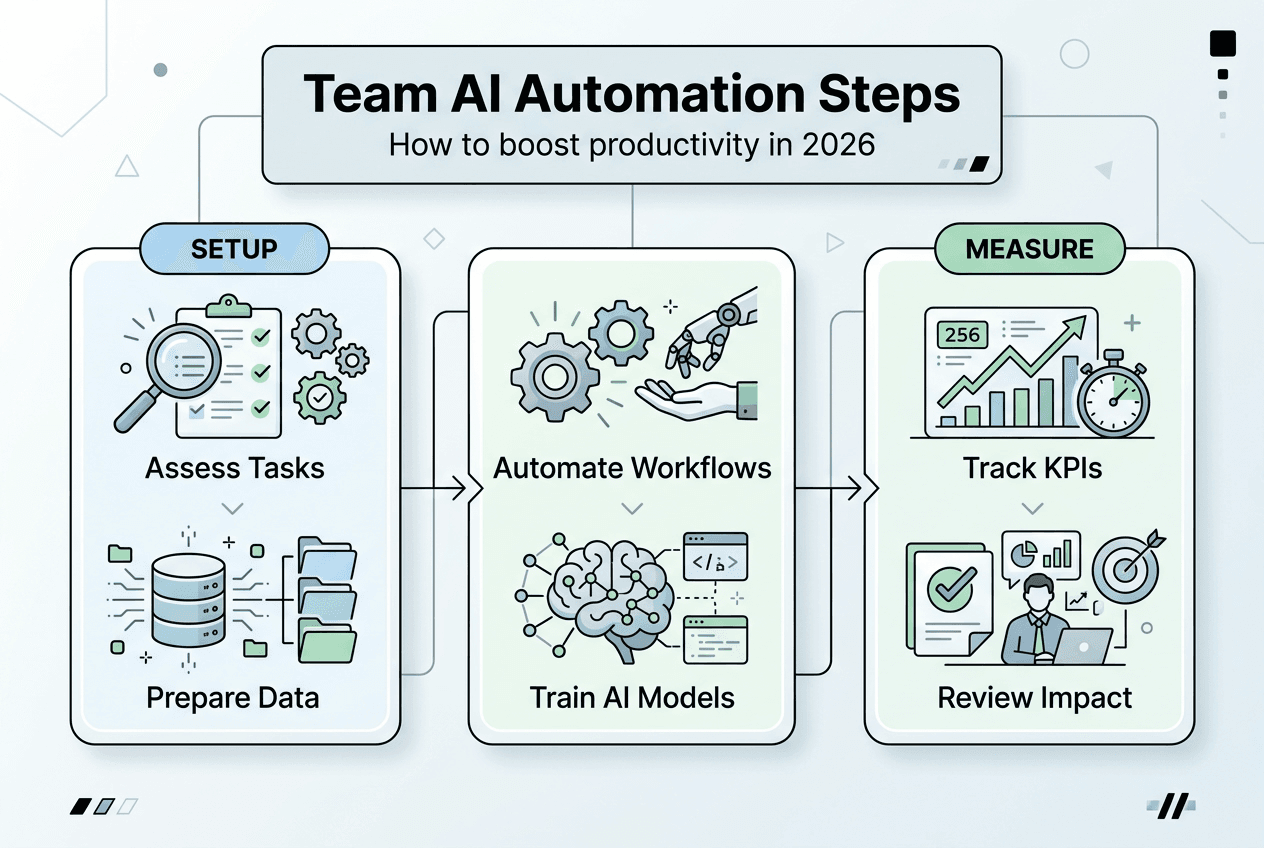Infographic showing AI automation productivity steps