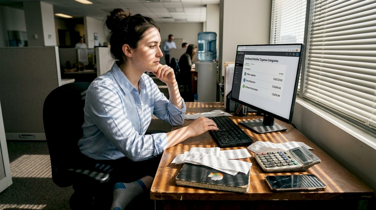 Finance manager categorizing AI-driven expenses