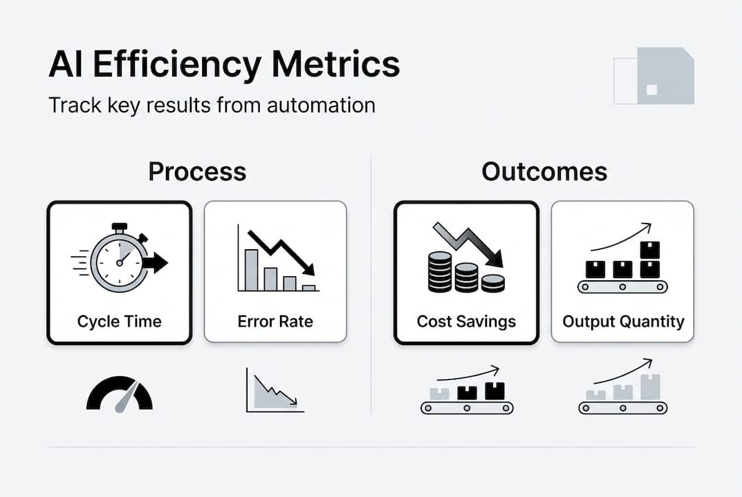 Infographic of key AI efficiency metrics
