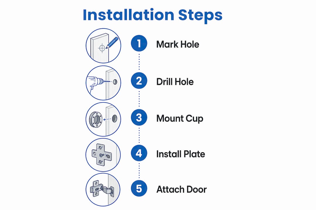Step-by-step installation process infographic