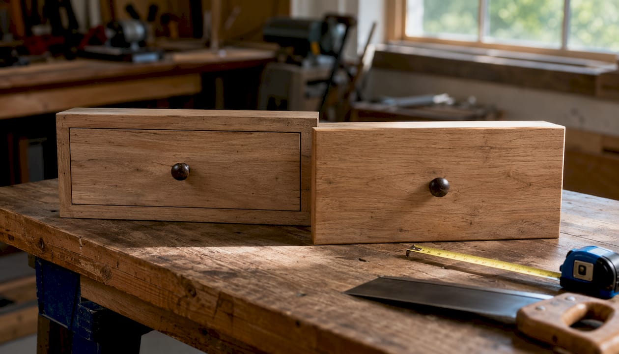 Comparison of true inset and false front drawer