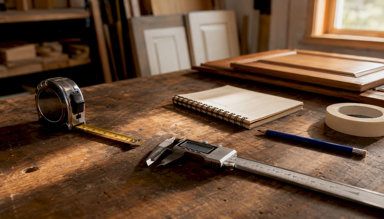Tools for measuring kitchen cabinet doors