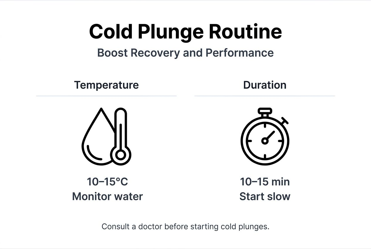 Infographic highlighting cold plunge routine steps