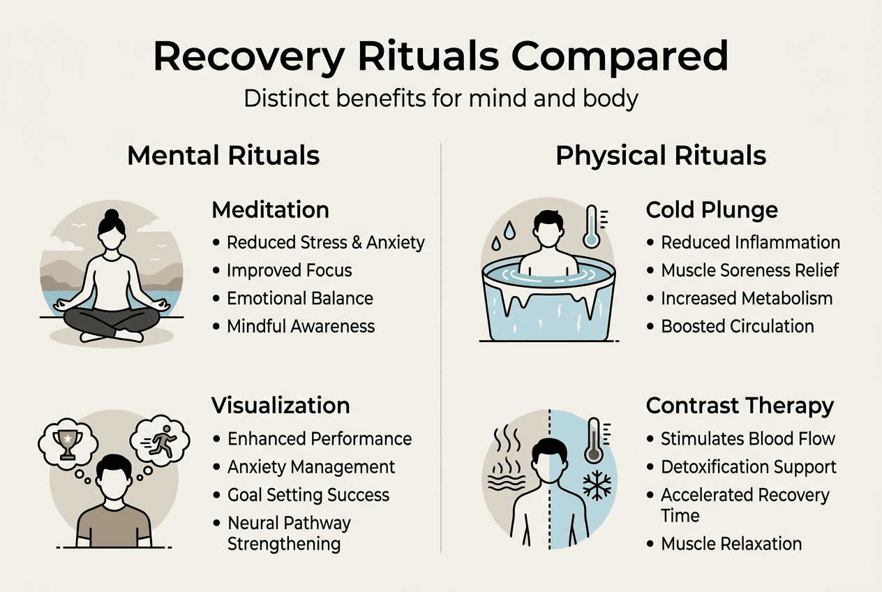 Infographic comparing mental and physical rituals