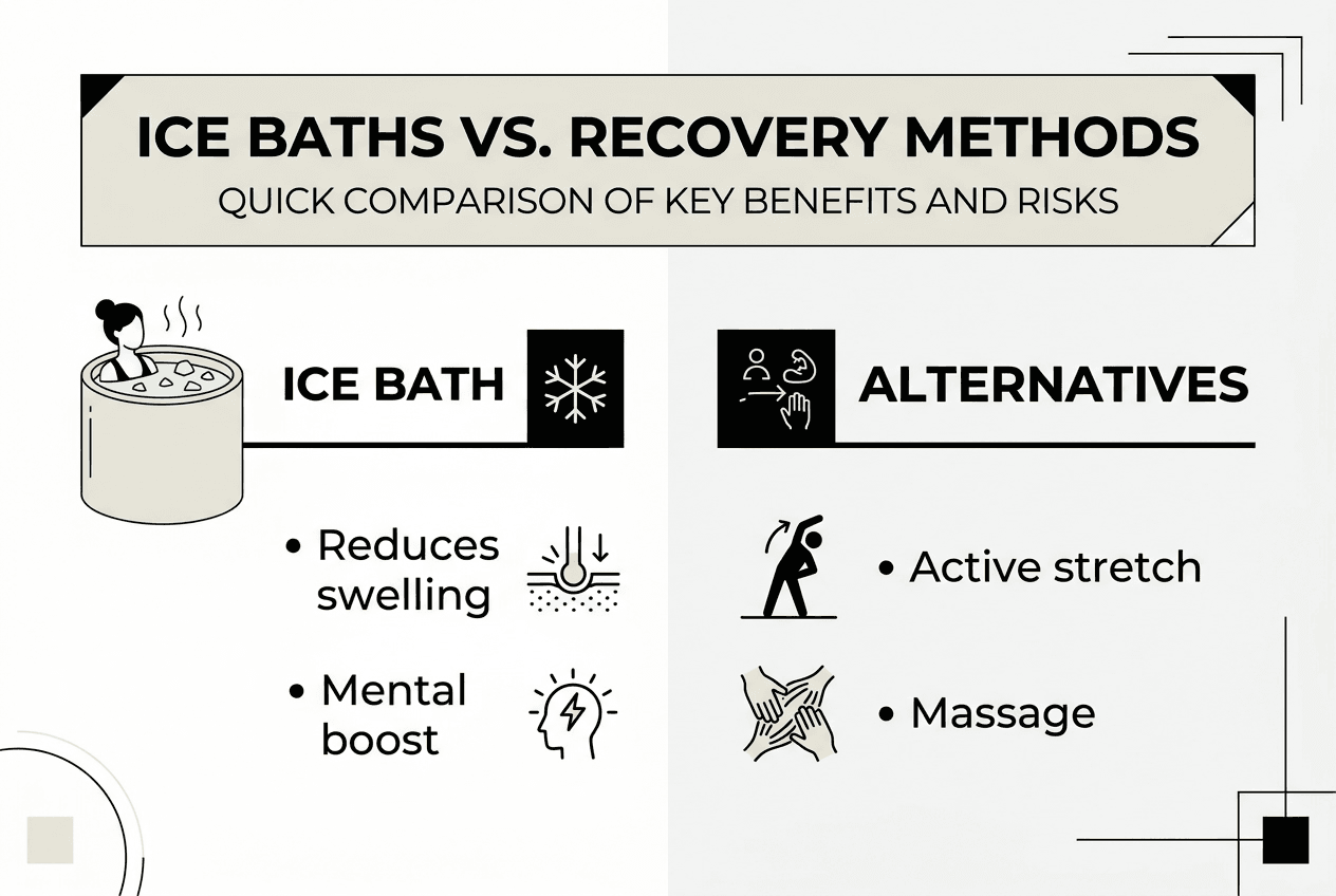 Ice bath versus other recovery infographic