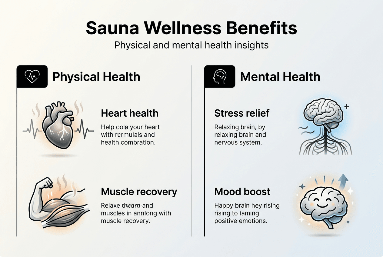 Infographic of sauna physical and mental benefits