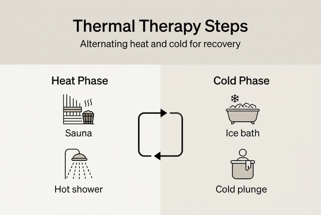 Infographic of heat and cold therapy phases