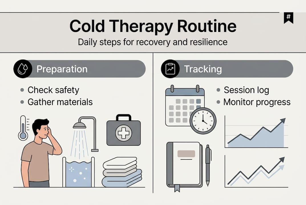 Infographic daily cold therapy routine steps