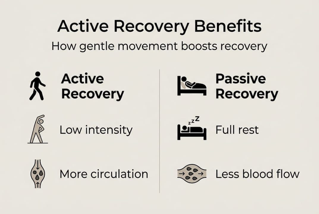 Infographic comparing active and passive recovery