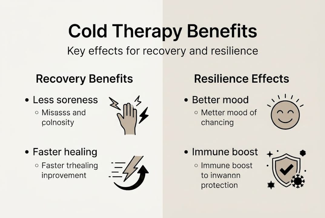 Infographic highlighting cold therapy recovery and resilience