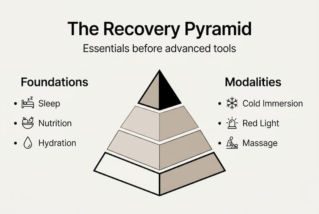 Infographic of the recovery pyramid key layers