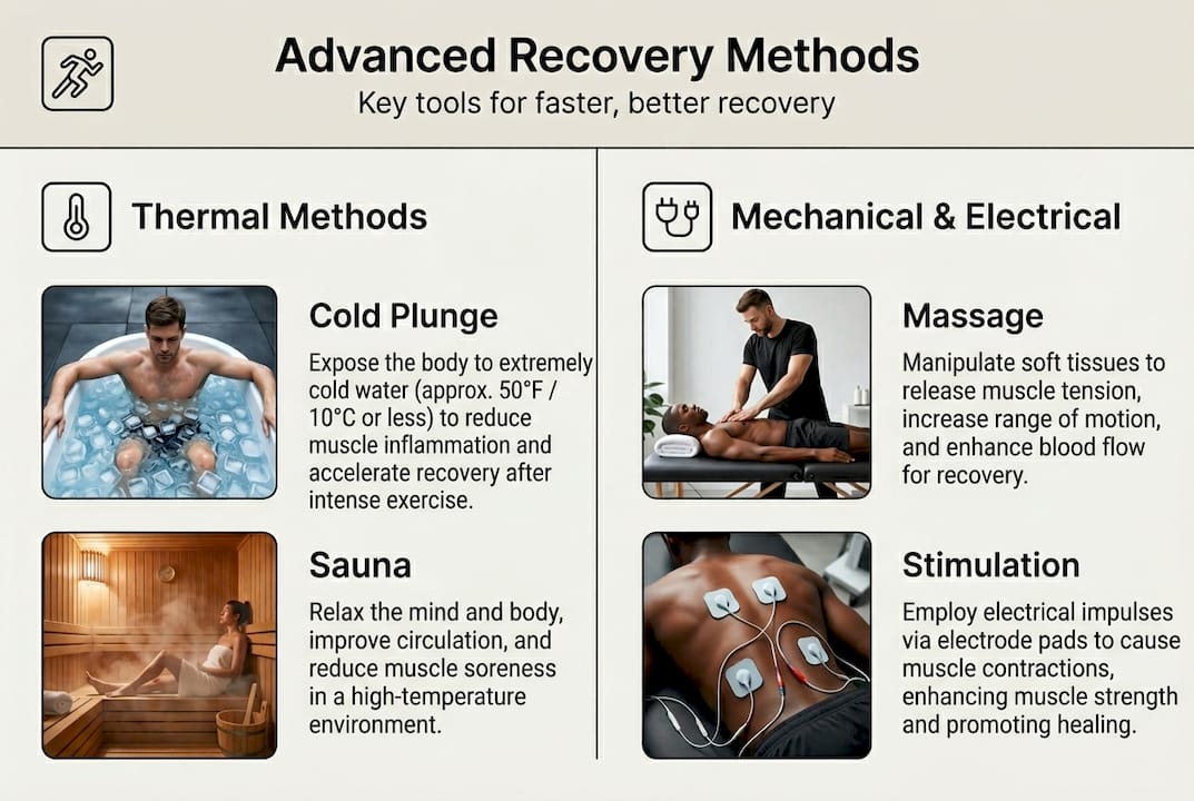 Infographic covers advanced athlete recovery methods