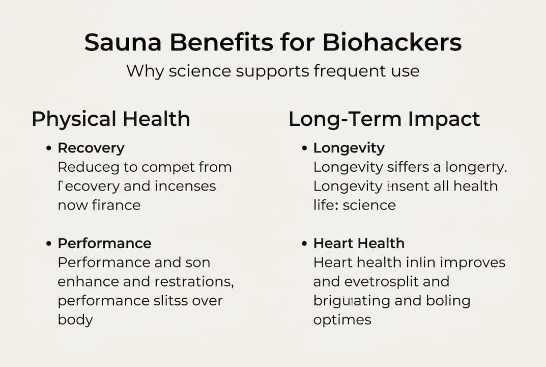 Infographic summarizing science-backed sauna benefits