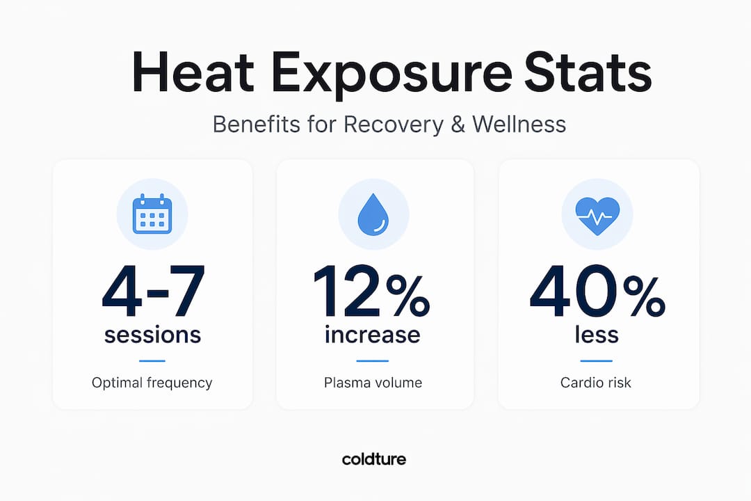 Infographic highlighting heat therapy recovery stats