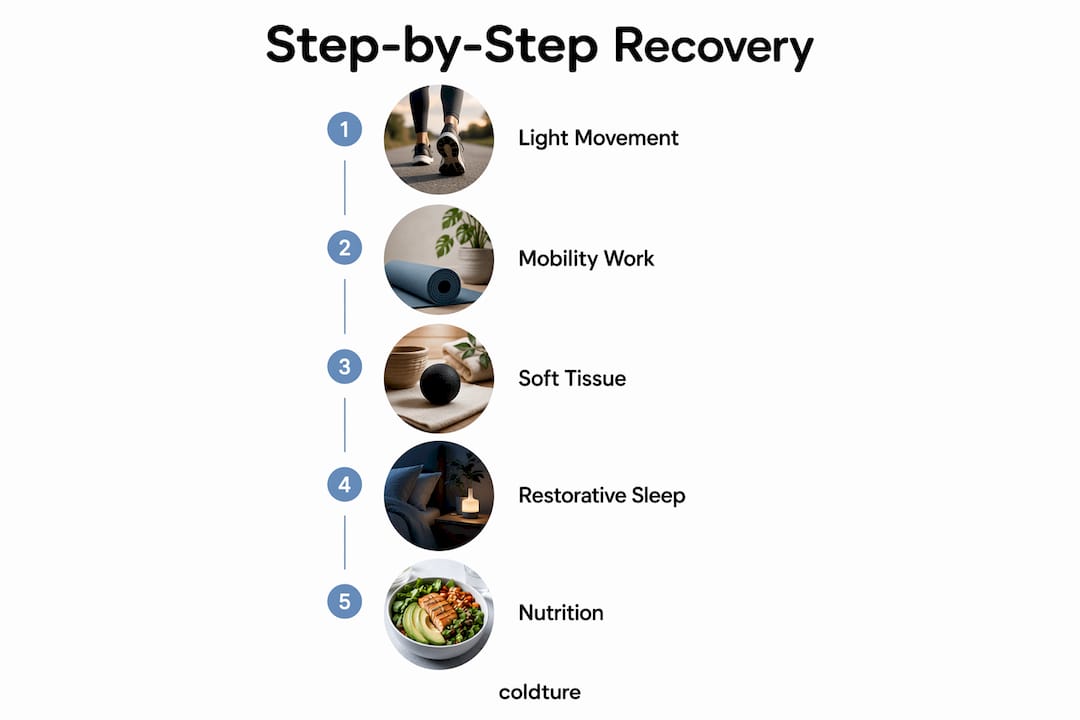 Infographic showing step-by-step recovery stages
