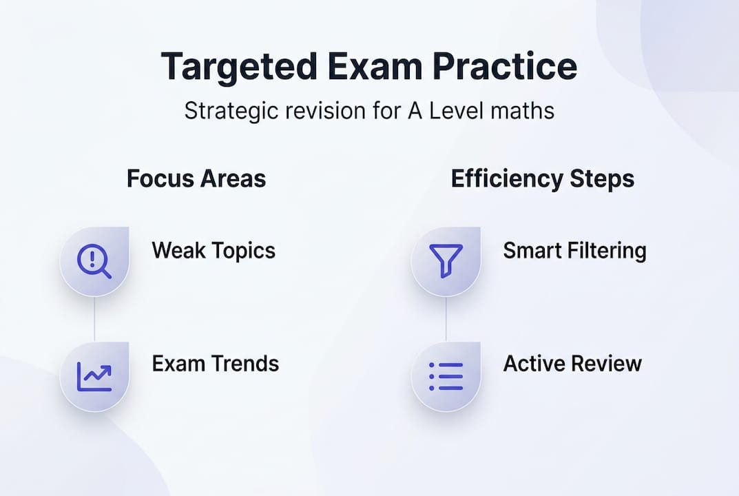 Infographic showing targeted maths practice focus
