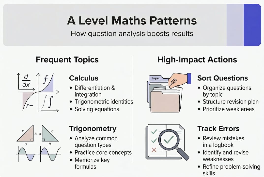 Infographic on maths question patterns and impact