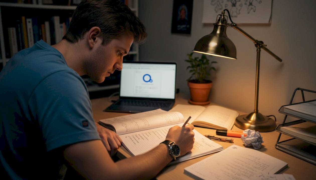 Maths student planning problem solving steps