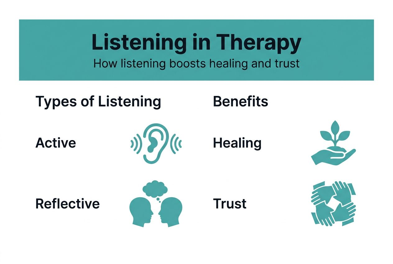 Infographic showing listening types and benefits