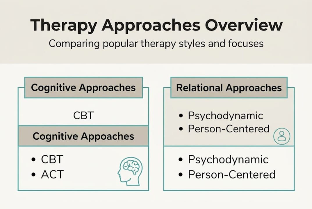 Infographic visualizing therapy approach categories