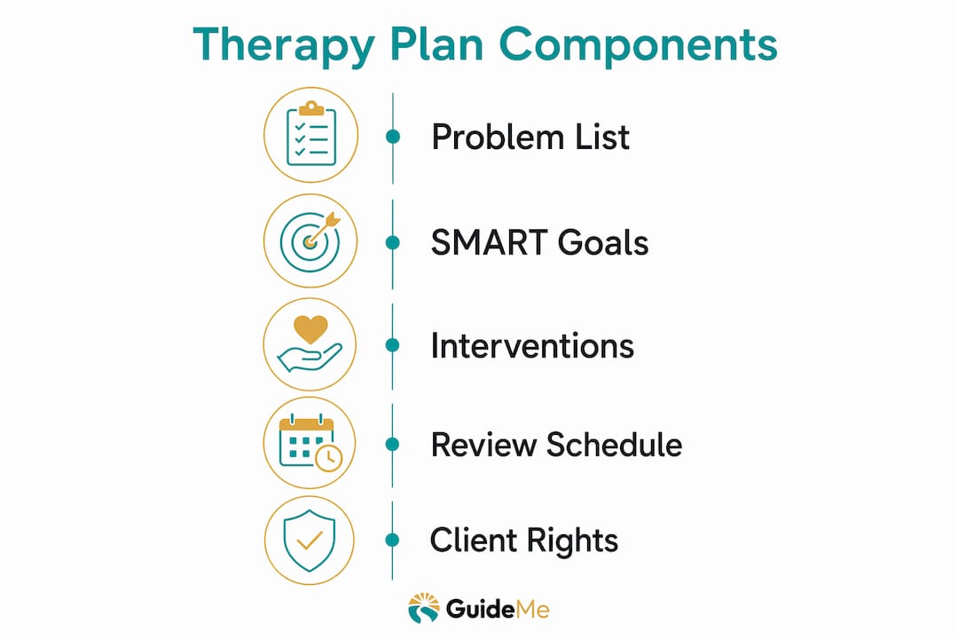 Infographic displaying therapy plan components
