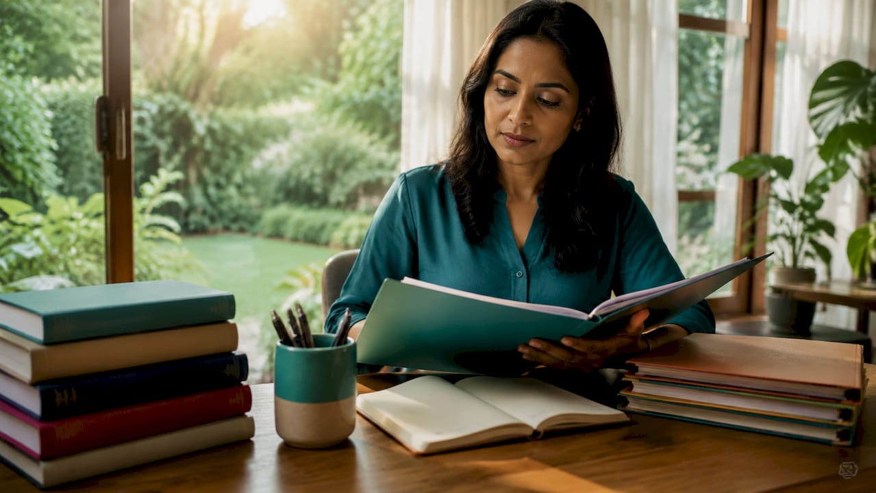 Counselor working in home office setting